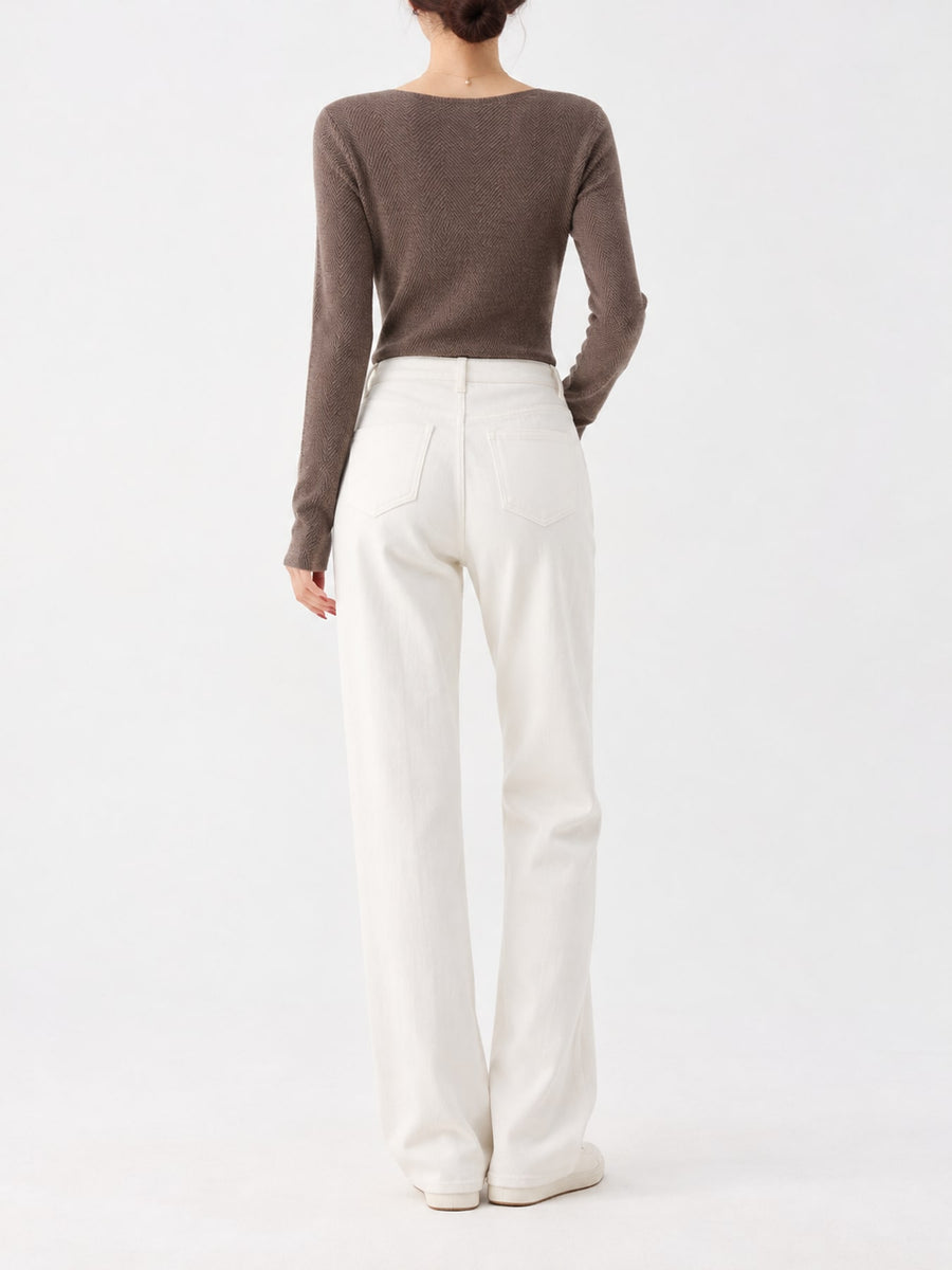 Light Heather Gray pullover sweater with pullover and herringbone