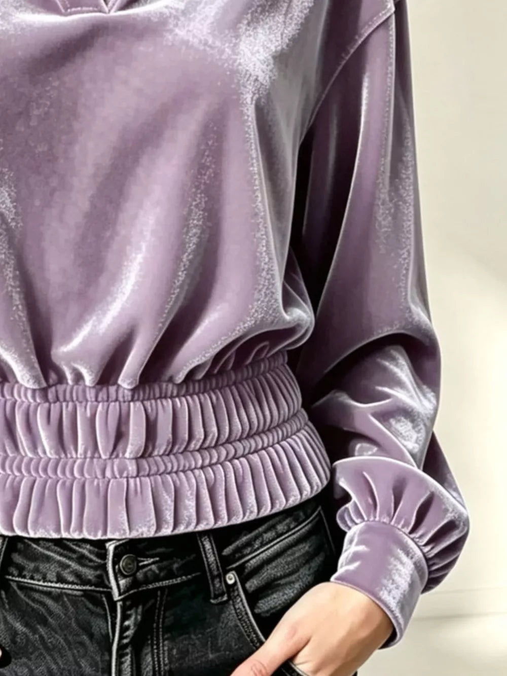 Gray relaxed blouse with collared