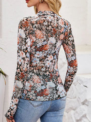 tan top featuring mesh and leopard-print