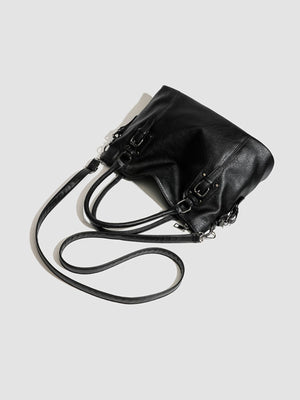 black with handbag with top handles 7