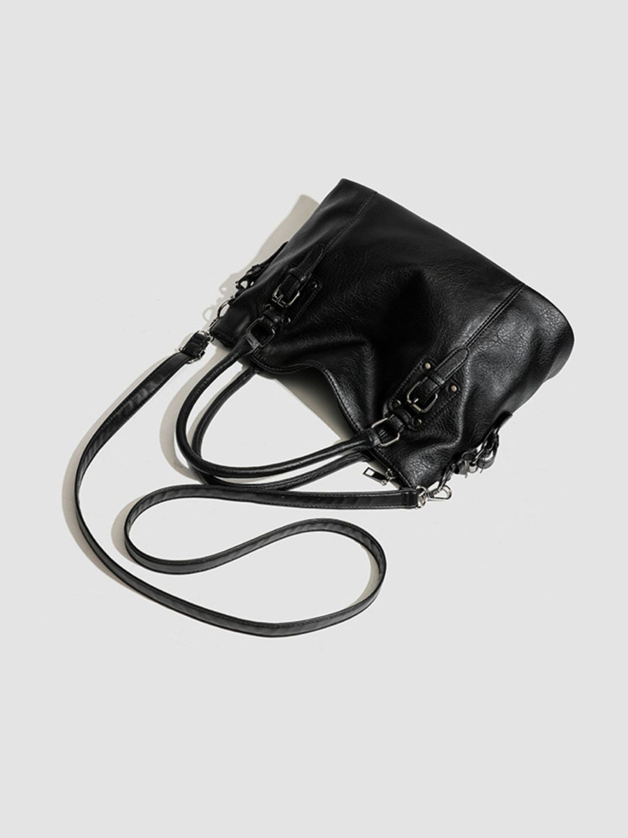 black with handbag with top handles 7