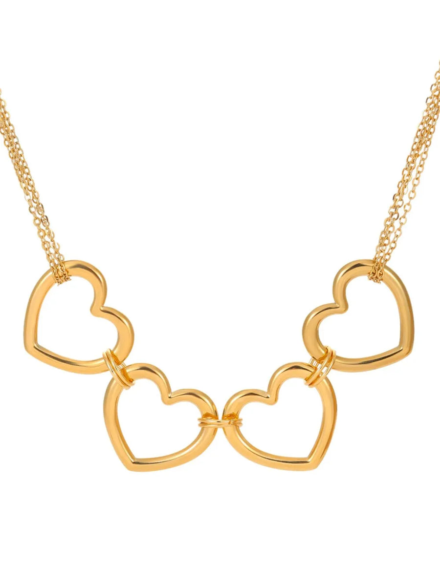 necklace featuring heart in gold with 18K Gold-Plated, Stainless Steel Care instructions: Avoid wearing during exercis