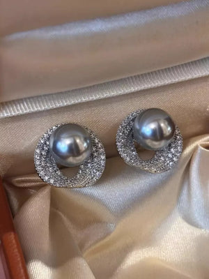 earrings in dark gray featuring stud and regular fit