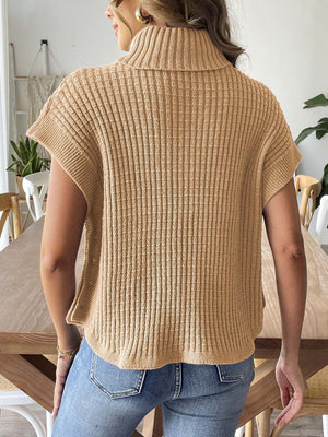 sweater vest in Grey with ribbed and hip-length