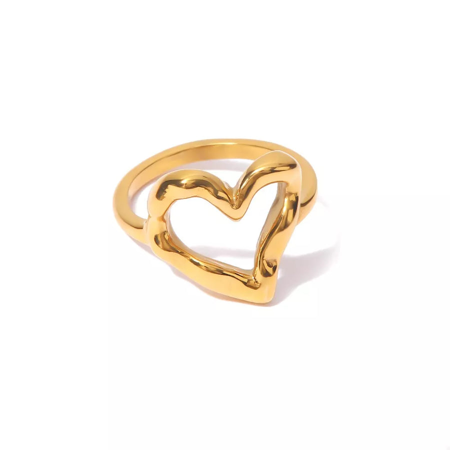 Gold with ring with heart shape 8