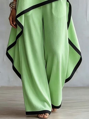 Purple relaxed two-piece set with round neck