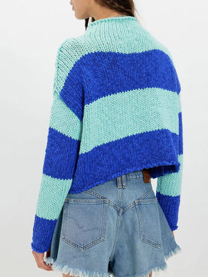 modern pullover sweater in Orange with mock neck