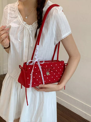 Red with Polka Dot Shoulder Bag