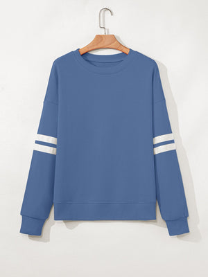 Crew-Neck Oversized Long-Sleeve Top in red
