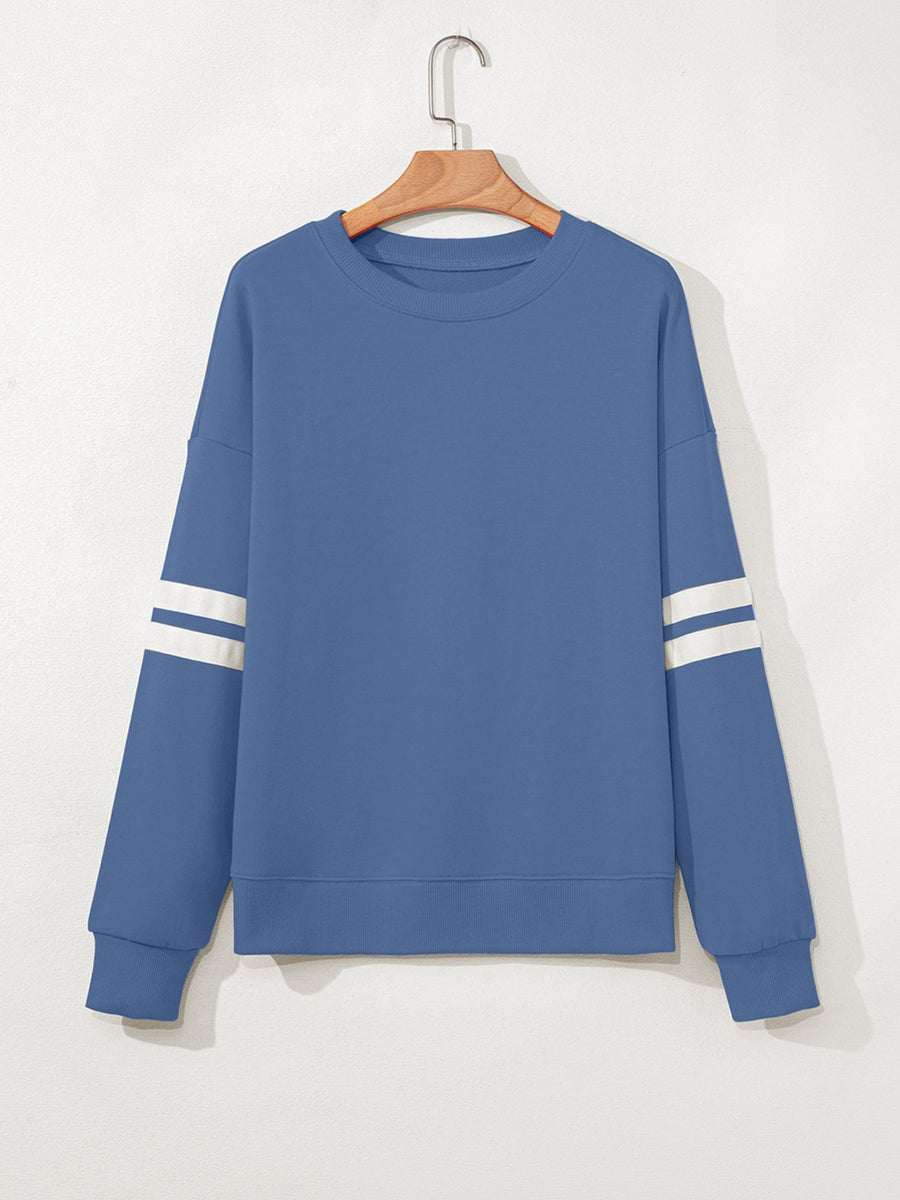 Crew-Neck Oversized Long-Sleeve Top in red