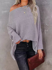 100% polyester Care instructions: Machine wash cold pullover sweater in White with oversized silhouette