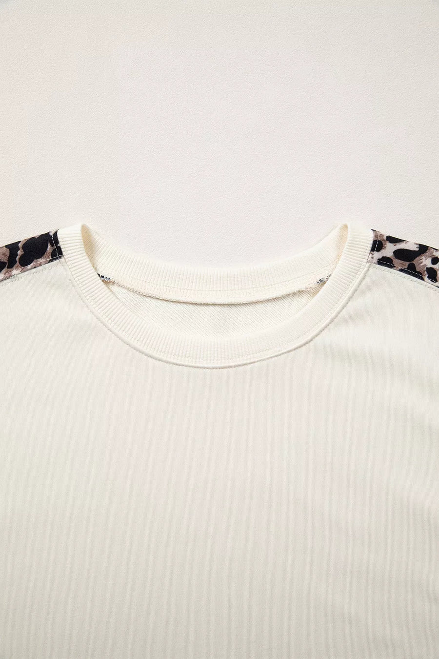 Leopard Patchwork Uneven Hem Short Sleeve Top option 4