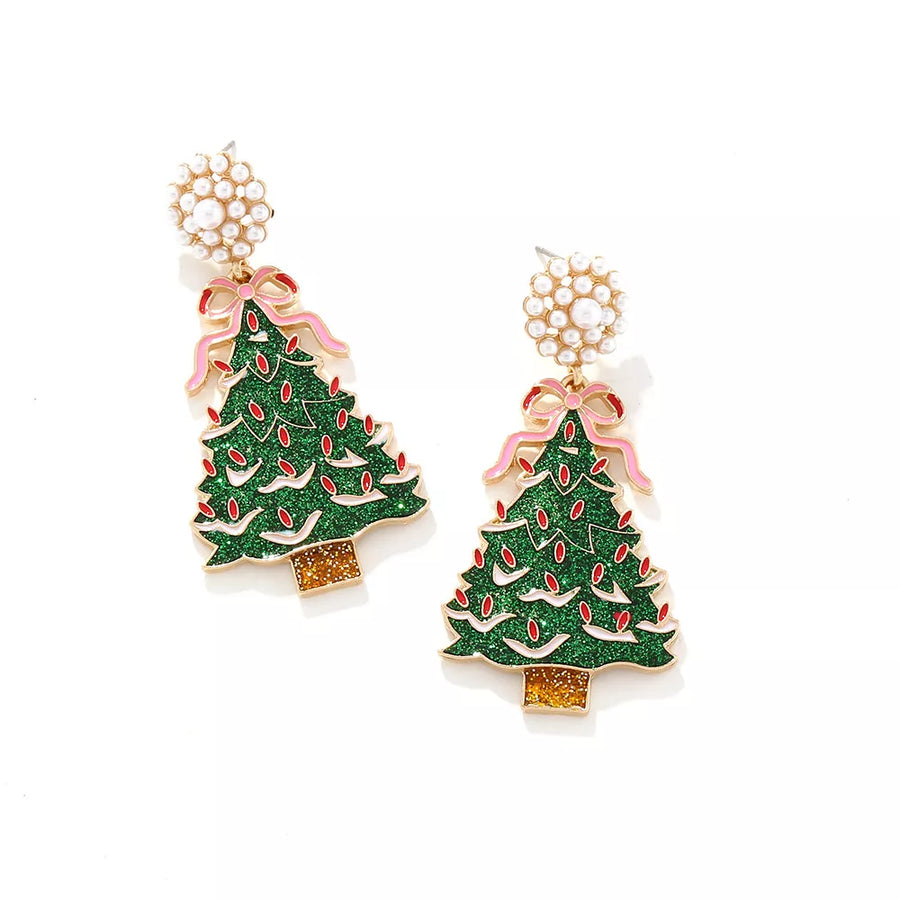 gold earrings with dangle and post-back