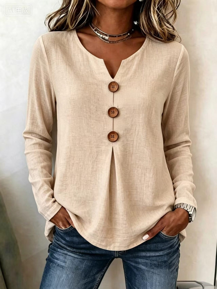 Pink blouse with plus-size and long sleeve