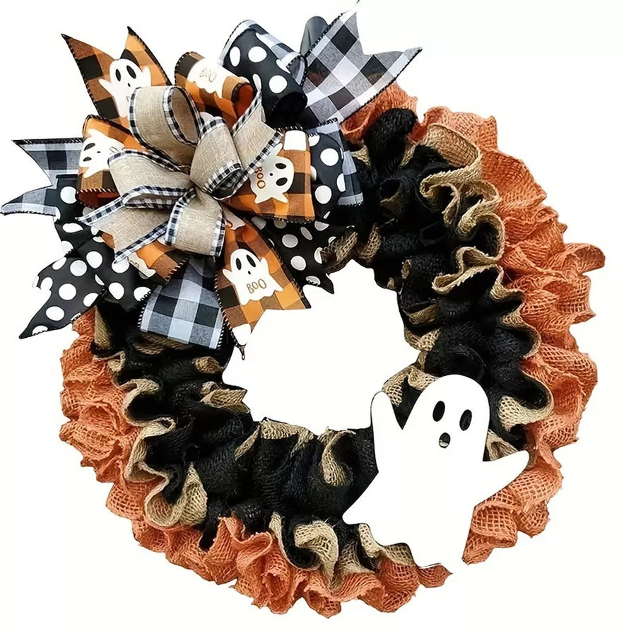wreath featuring gingham in black with polyester Imported Size &amp texture