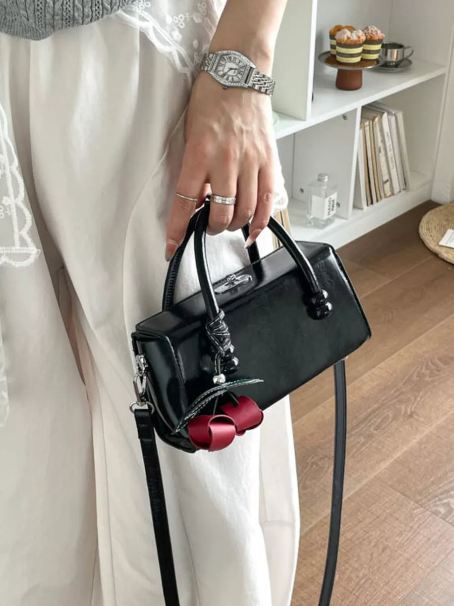 Black Top Handle Crossbody Bag