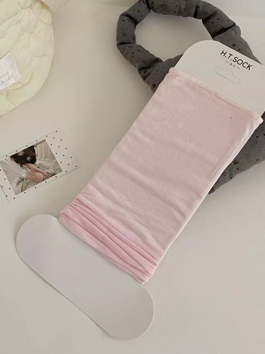 Pink socks with mid-calf and elastic