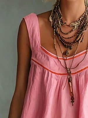 Yellow mini dress with ruffled and sleeveless