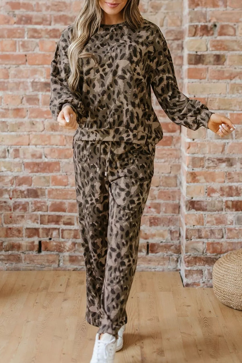 Moss pajama set with hip-length, full-length and pullover, drawstring, elastic