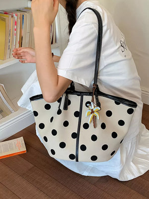 Polka Dot Shoulder Bag in White