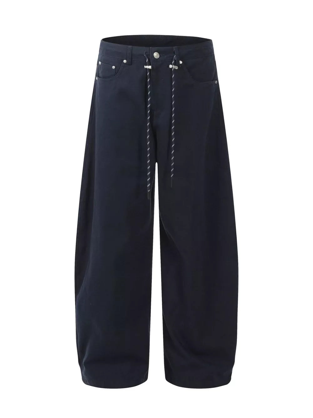 Blue Men's Wide Leg Drawstring Pants