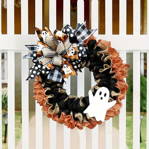 wreath featuring gingham in Sherbet with polyester Imported Size &amp texture