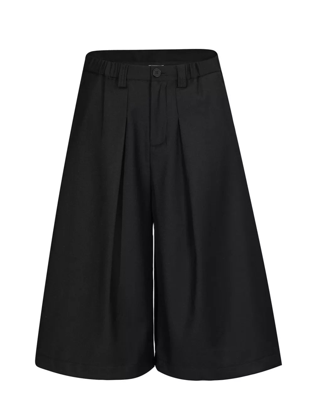 charcoal capri pants with capri and button, zip-front, elastic
