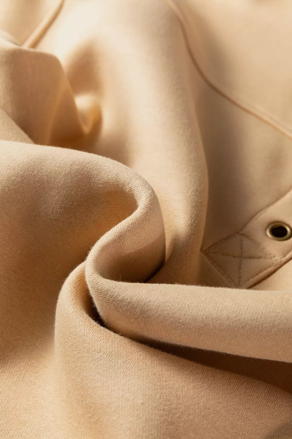 sweatshirt in Khaki with dropped shoulder and hip-length