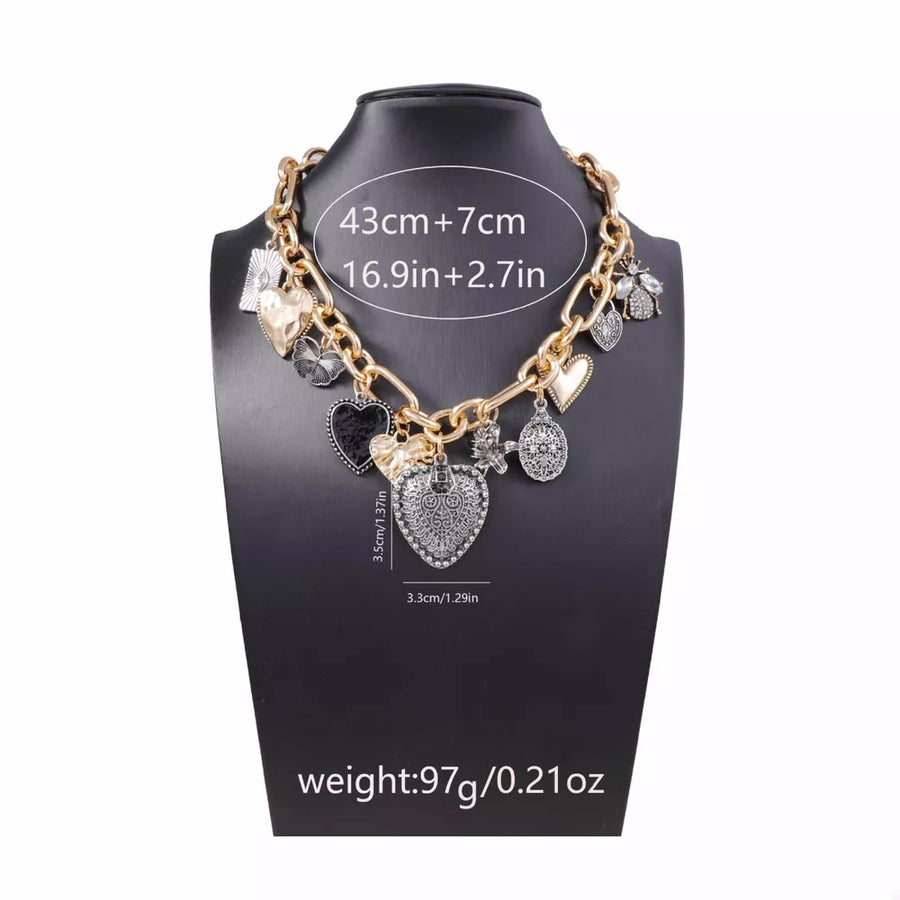 Gold necklace with collar and lobster clasp
