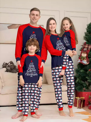 navy blue pajama set with graphic-print, animal-print and crew neck