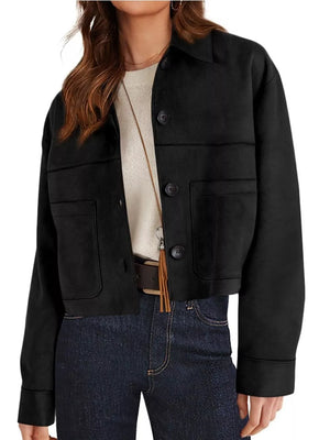 modern jacket in Coffee Brown with collared