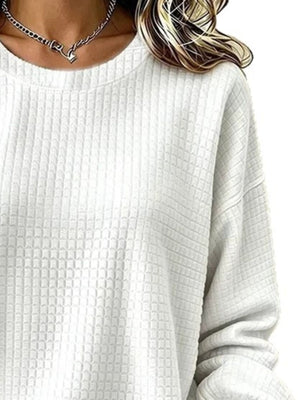 Fuchsia Pink sweatshirt with stretch and long sleeve