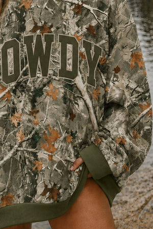 100% polyester Care instructions: Machine wash cold sweatshirt in tan with oversized silhouette