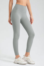 Performance leggings in Dusty Blue with sculpted seams and high waist.