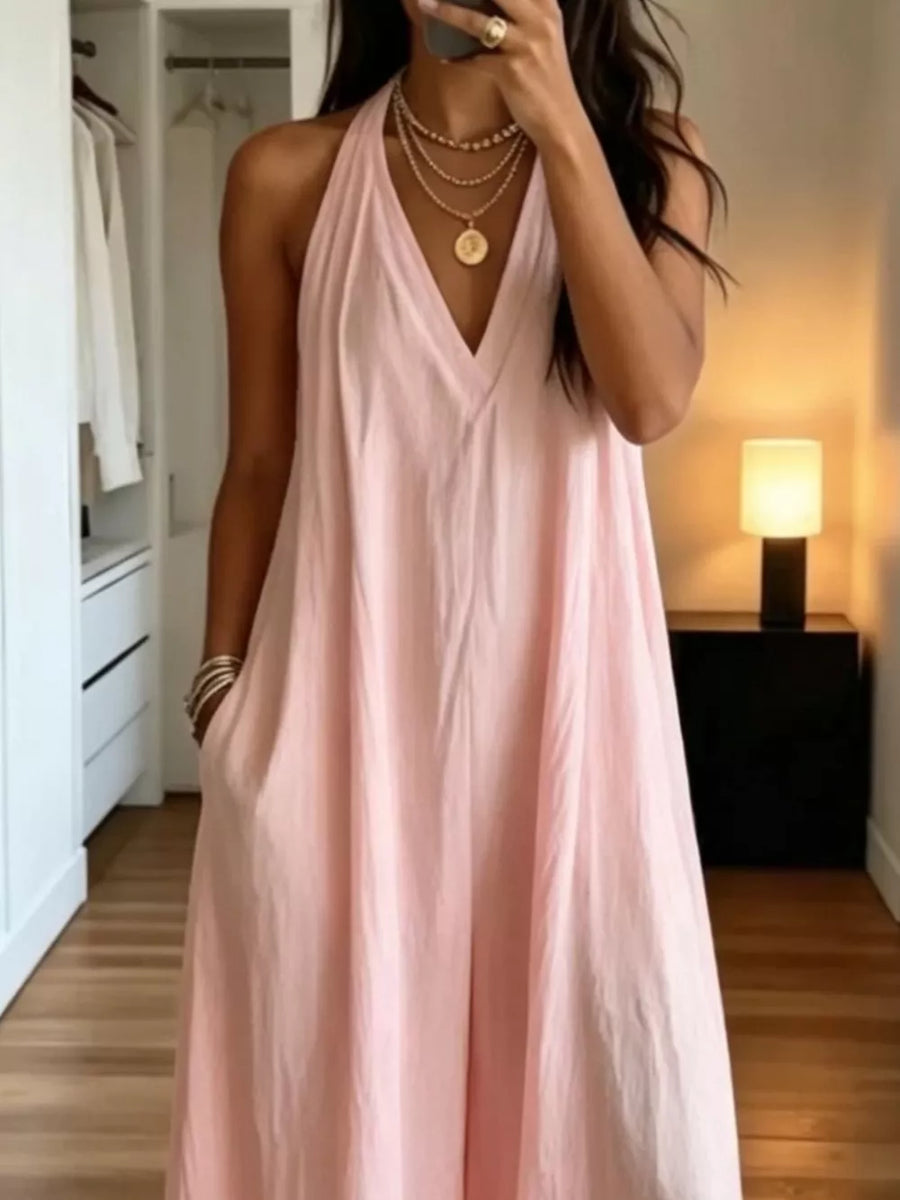 100% polyester Care instructions: Machine wash cold jumpsuit in Pink with relaxed silhouette