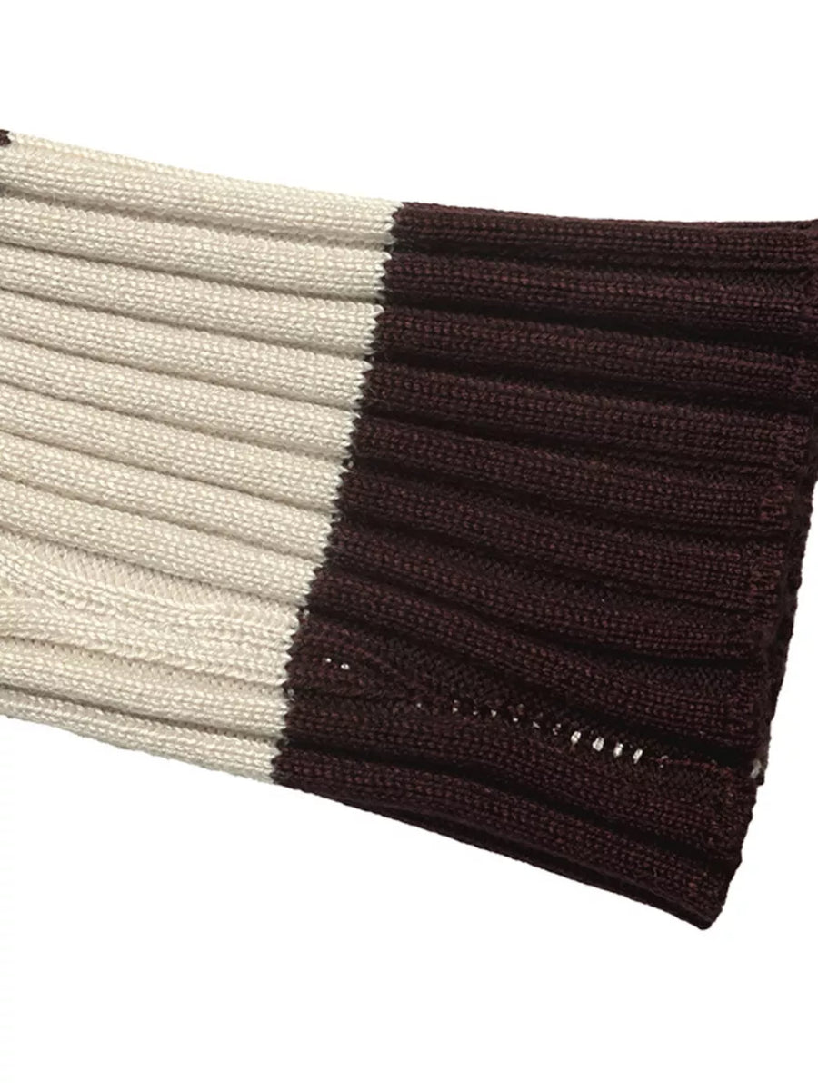 Striped Ribbed Knit Long Sleeve Sweater option 7