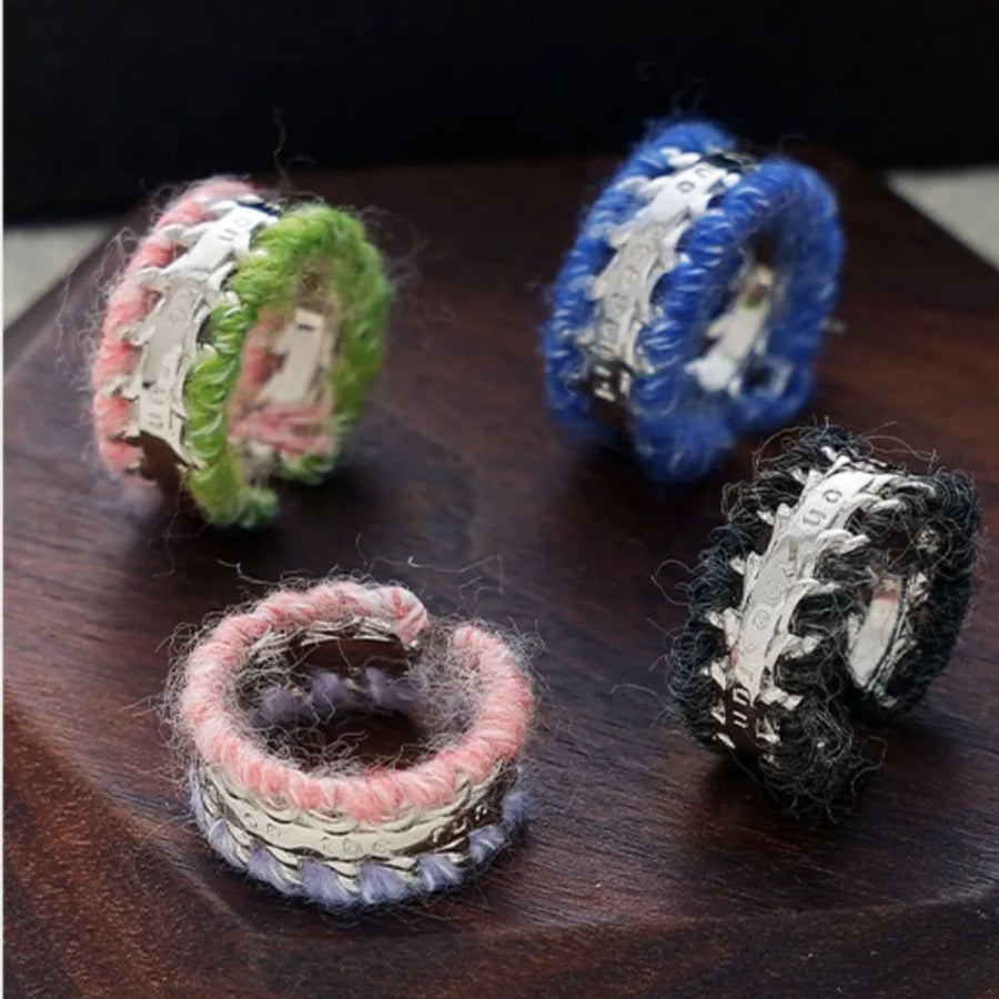 ring in light pink featuring adjustable and open ring fit