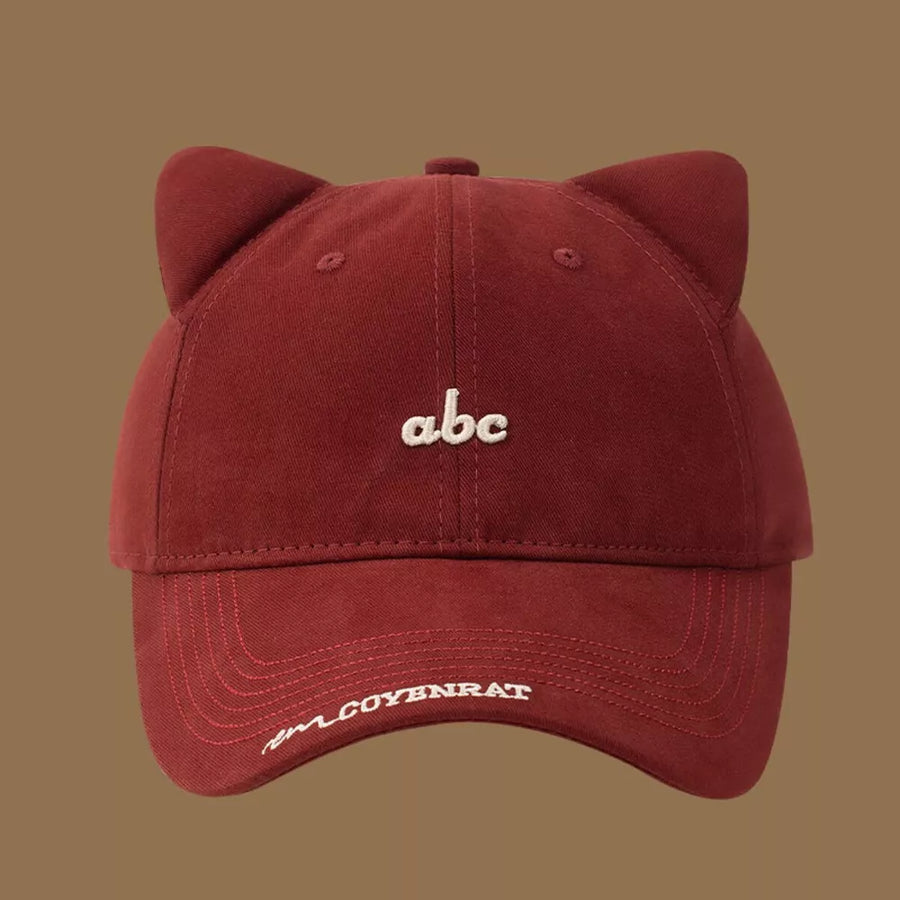 Cream White Cat Ear Baseball Cap
