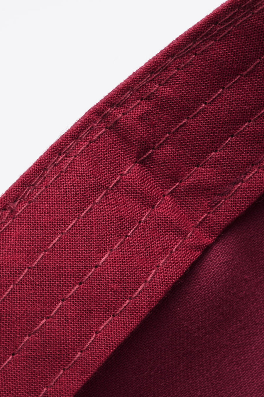 Deep Red baseball cap with visible stitching detail