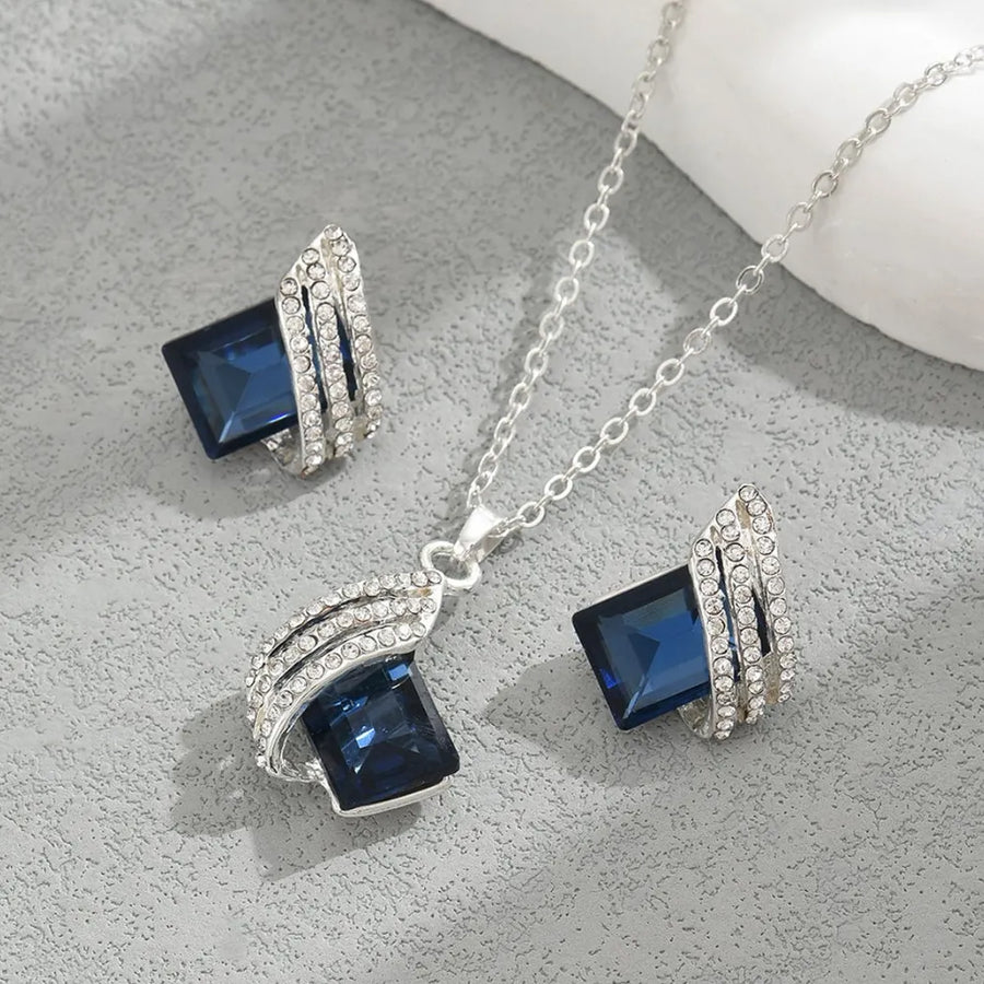 Platinum-Plated,Stainless Steel,Crystal,Rhinestone Care instructions: Avoid wear jewelry set in Silver with regular