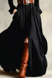 black shirt dress with maxi and button-front