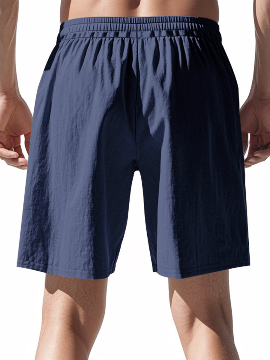Black athletic shorts with bermuda and drawstring