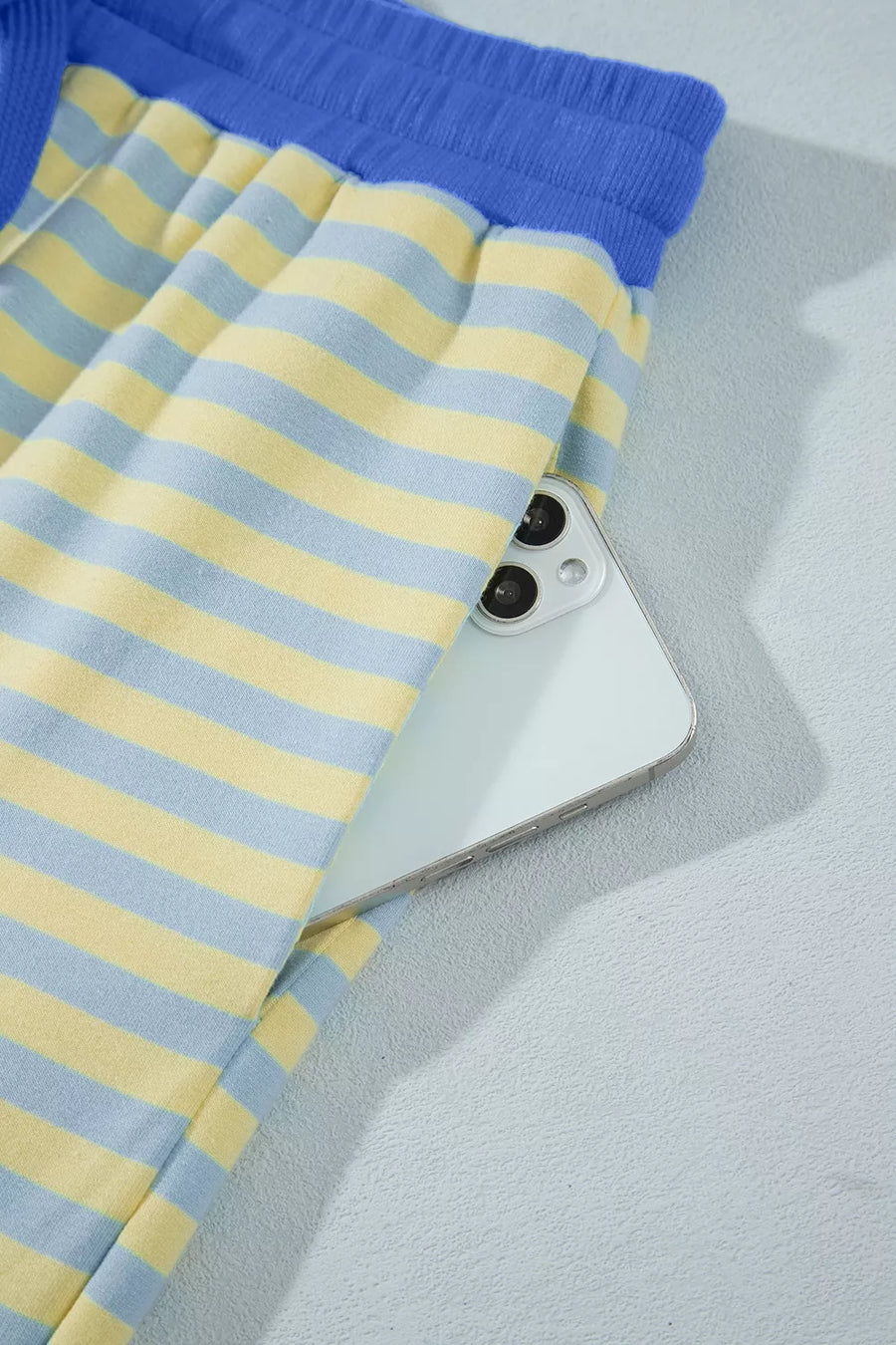 pale yellow loose pajama set with crew neck
