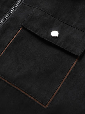 classic utility jacket in Gray with collared