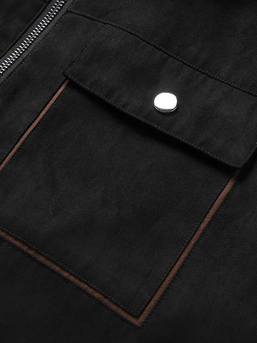 classic utility jacket in Gray with collared