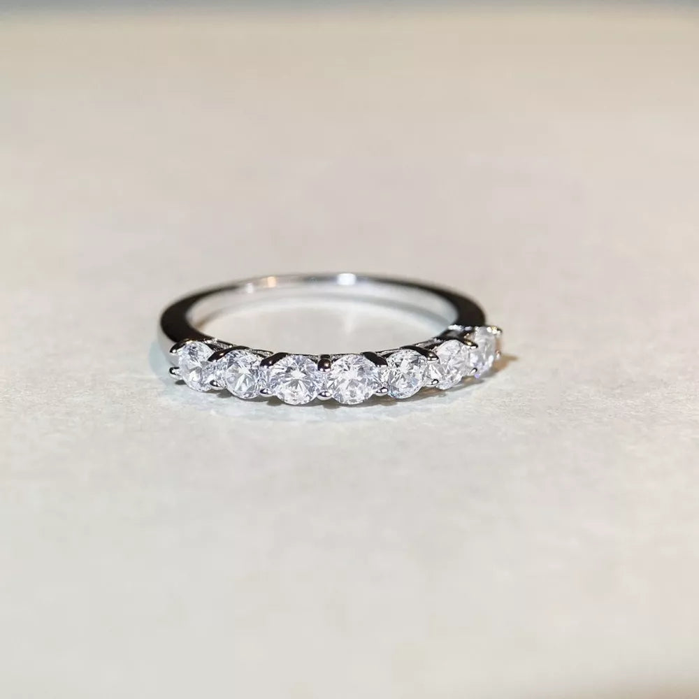 925 sterling silver,Zircon Care instructions: Avoid wearing during exercise, as ring in clear with band silhouette