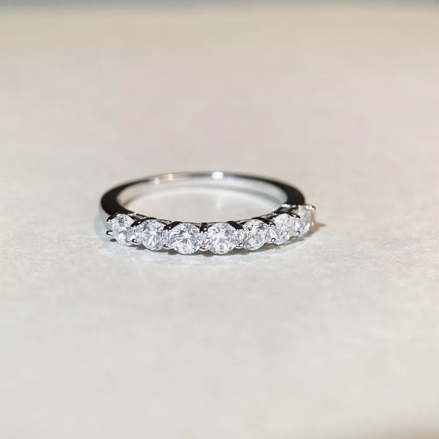 925 sterling silver,Zircon Care instructions: Avoid wearing during exercise, as ring in clear with band silhouette