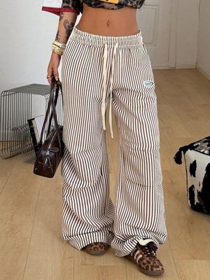 cargo pants featuring striped in Khaki with 100% polyester Care instructions: Machine wash cold texture
