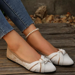flats in Orange with speckled and pointed toe