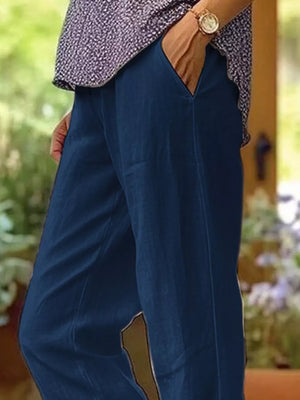 Olive Green Full Size Casual Wide-leg Pants Plus Size